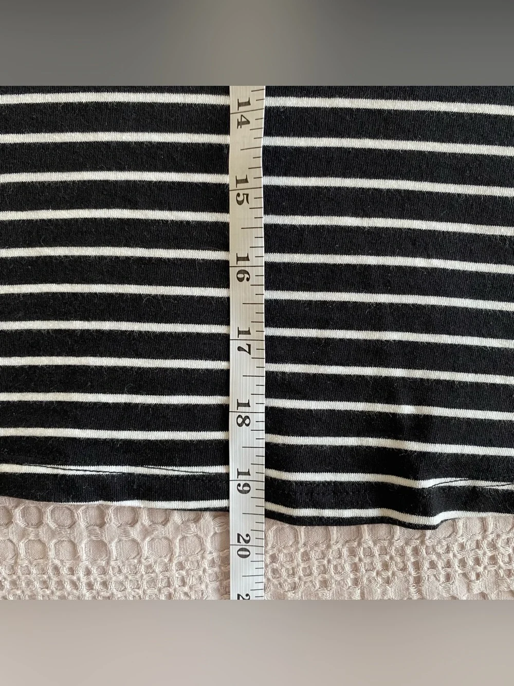Old Navy Bestee Short Sleeve T Shirt Crop Black White Stripe Capaule Small Tall